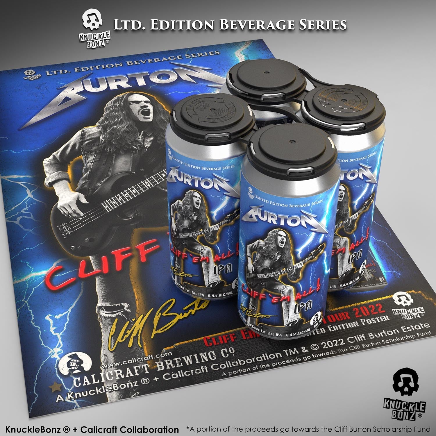 KnuckleBonz and The Cliff Burton Estate Announce New Partnership to Bring Cliff Burton “Cliff ‘Em All” IPA Beer to Heavy Metal Fans; Brewed by Calicraft